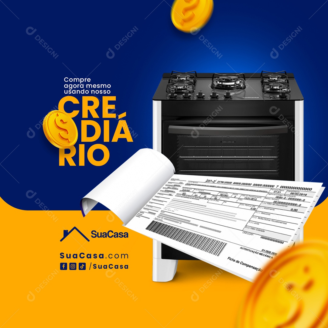 Compre Agora mesmo nosso Crediário Lojas De Móveis Social Media PSD Editável