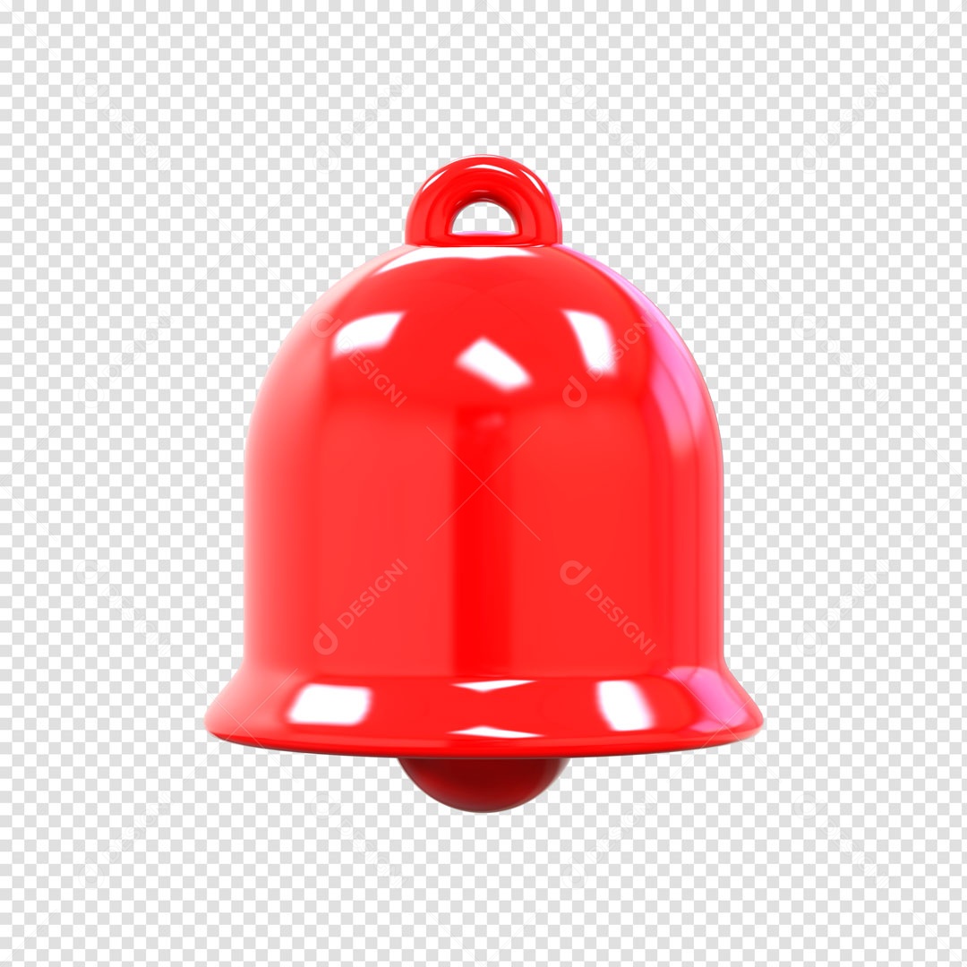 Elemento 3D Sino Vermelho Para Composição PSD