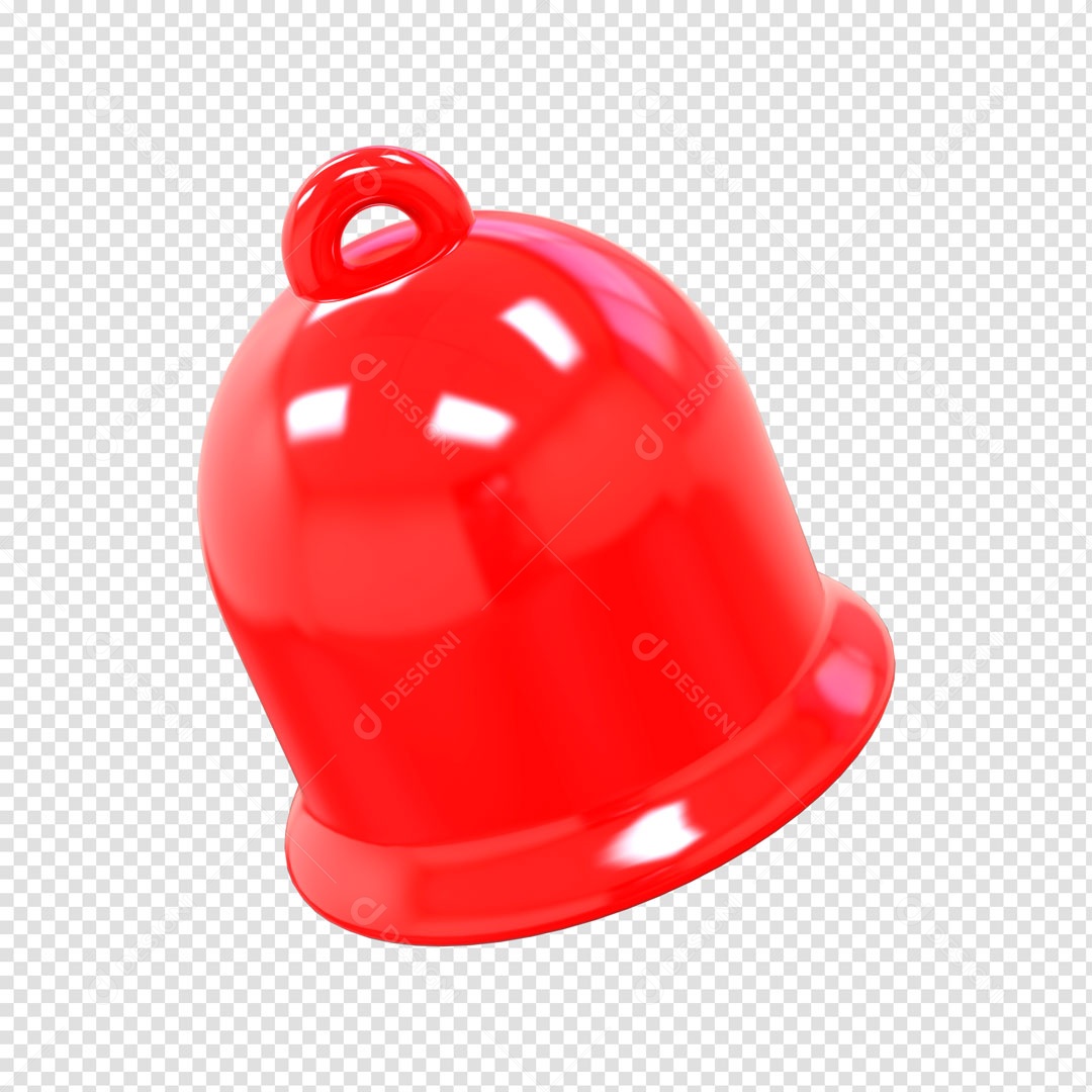 Elemento 3D Sino Vermelho Para Composição PSD
