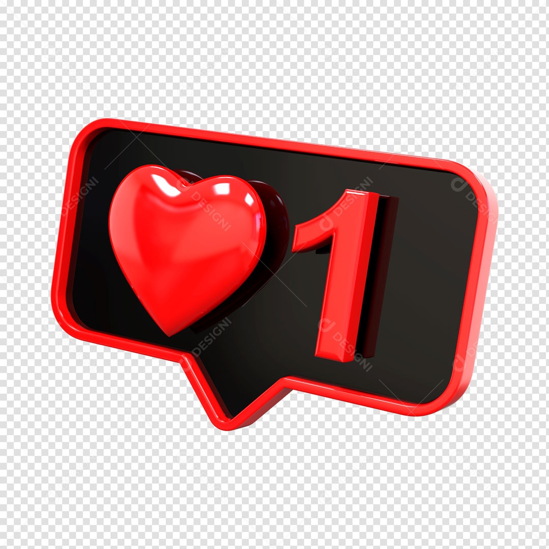 Elemento 3D Like Para Composição PSD