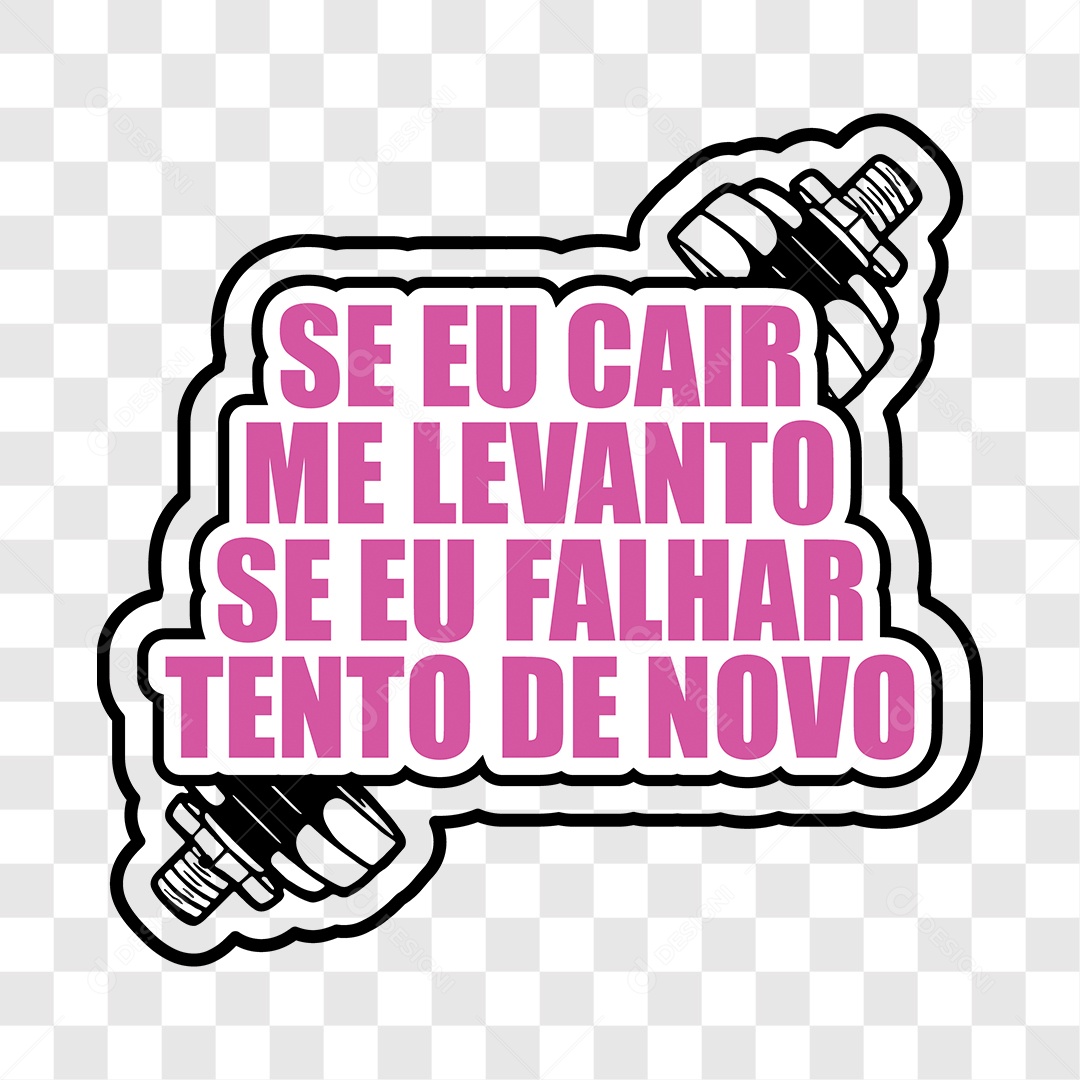 Lettering Academia Se eu Cair Me Levanto EPS + PNG