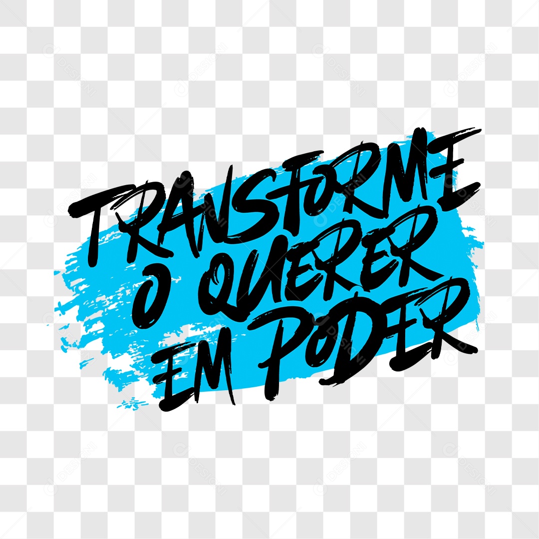 Lettering Academia Transforme o Querer em Poder EPS + PNG