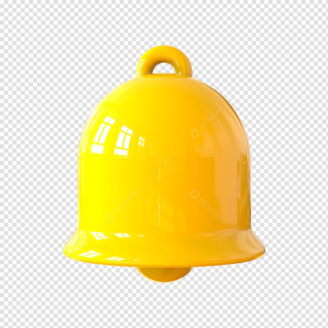 Elemento 3D Sino Amarelo PSD Para Composição