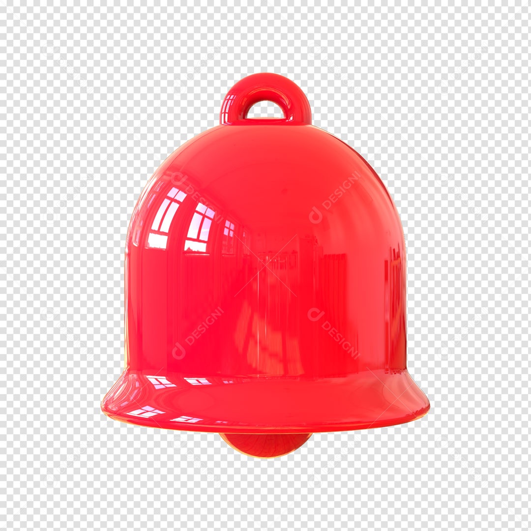 Elemento 3D Sino Vermelho PSD Para Composição