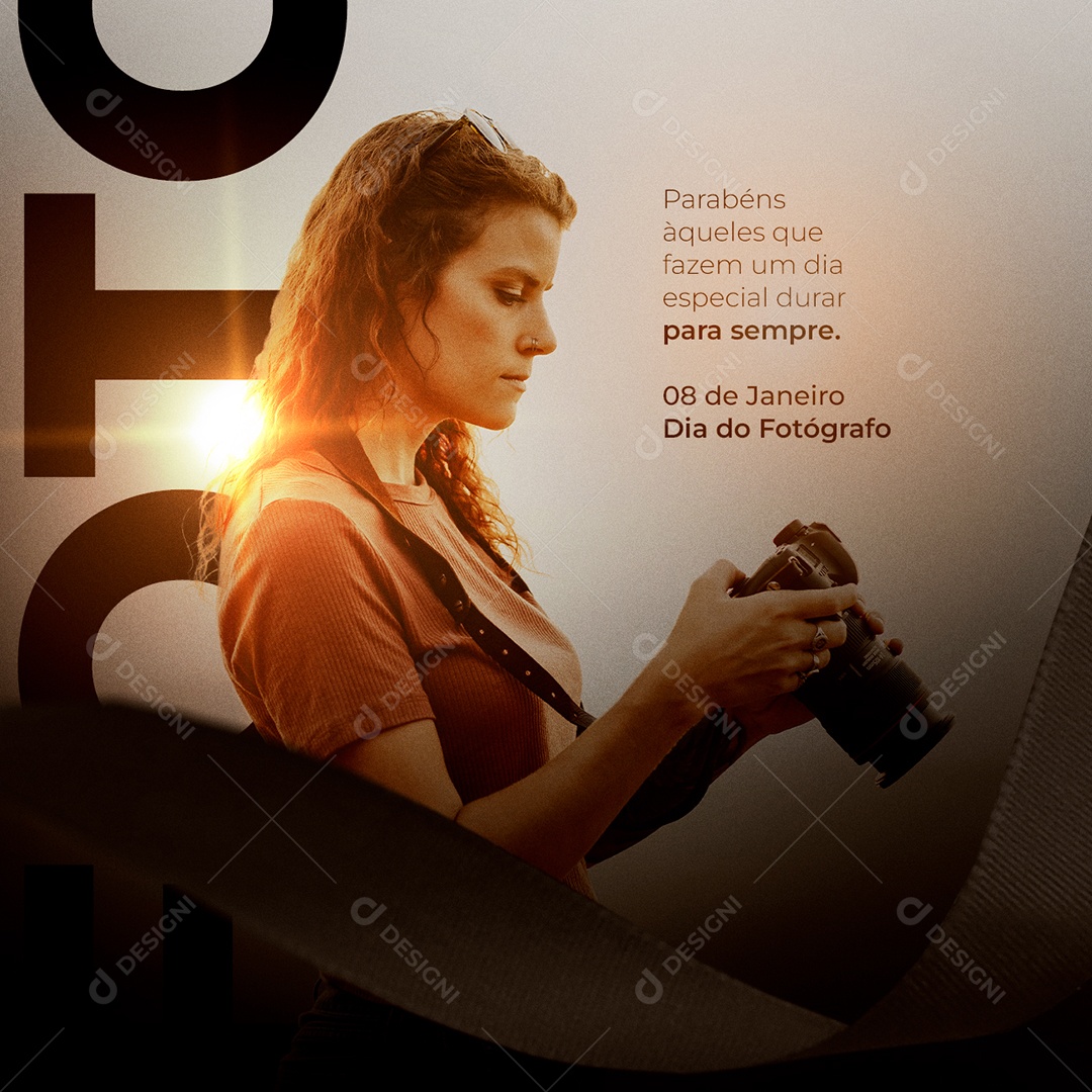 Parabéns Àqueles que Fazem um Dia Especial Dia do Fotógrafo Social Media PSD Editável