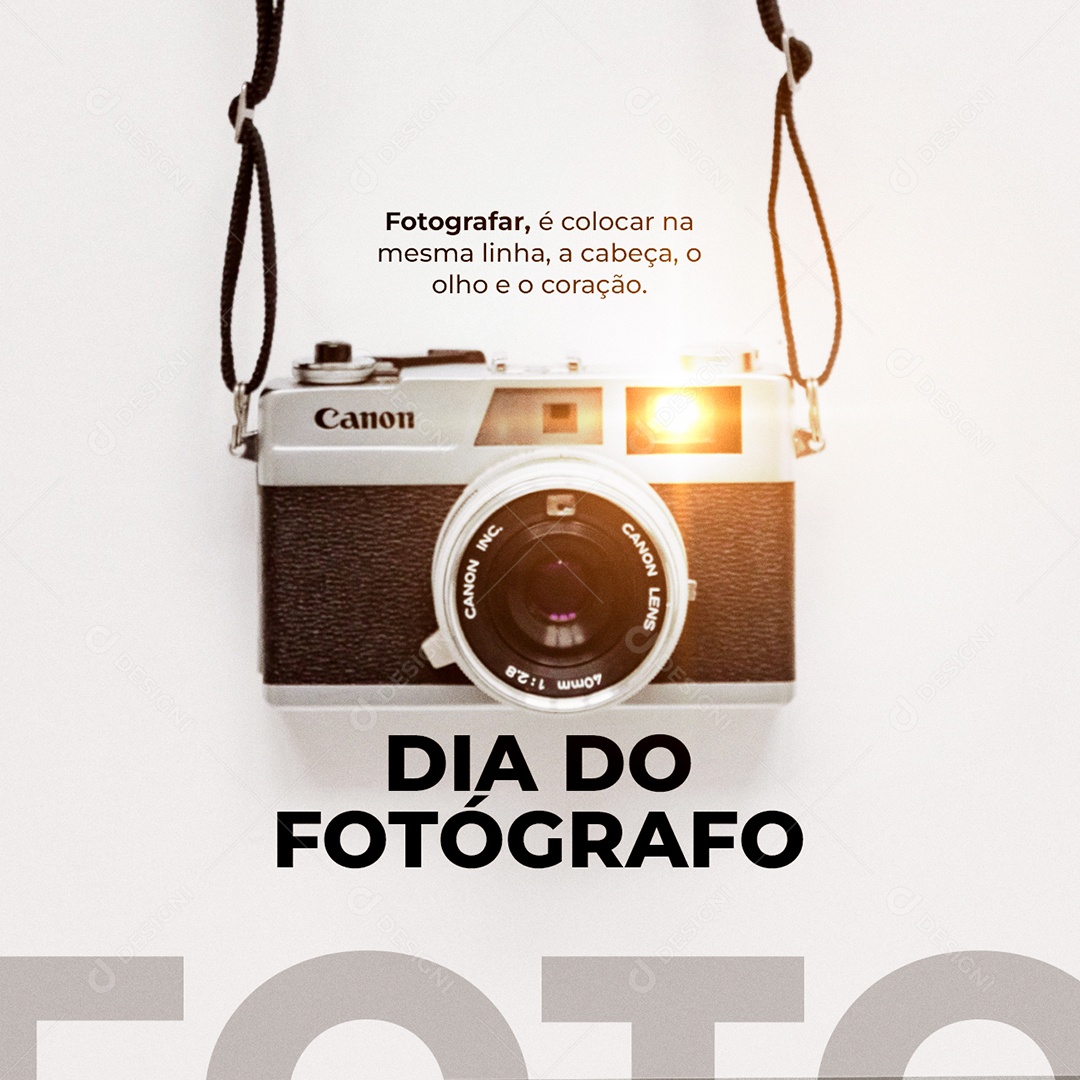 Fotografar é Colocar na Mesma Linha Dia do Fotógrafo Social Media PSD Editável