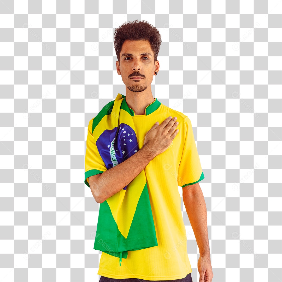 Torcedor de Futebol Torcendo Pelo Seu Time Brasil PNG Transparente