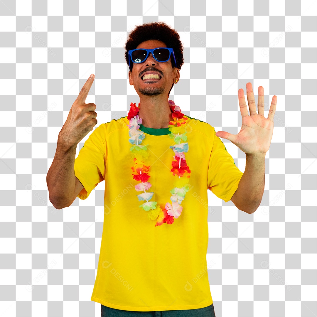 Torcedor de Futebol Torcendo Pelo Seu Time Brasil PNG Transparente