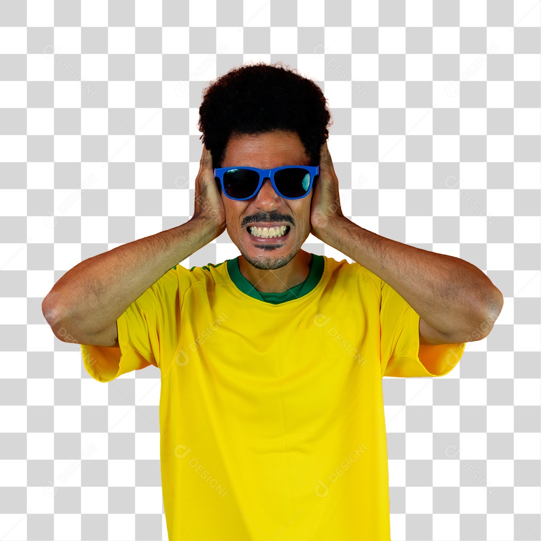 Torcedor de Futebol Torcendo Pelo Seu Time Brasil PNG Transparente