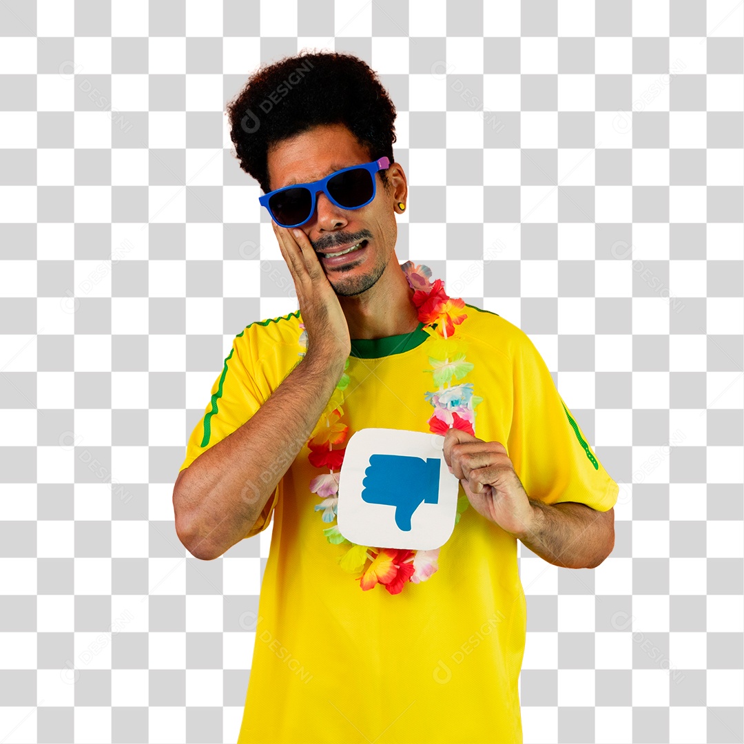 Torcedor de Futebol Torcendo Pelo Seu Time Brasil PNG Transparente