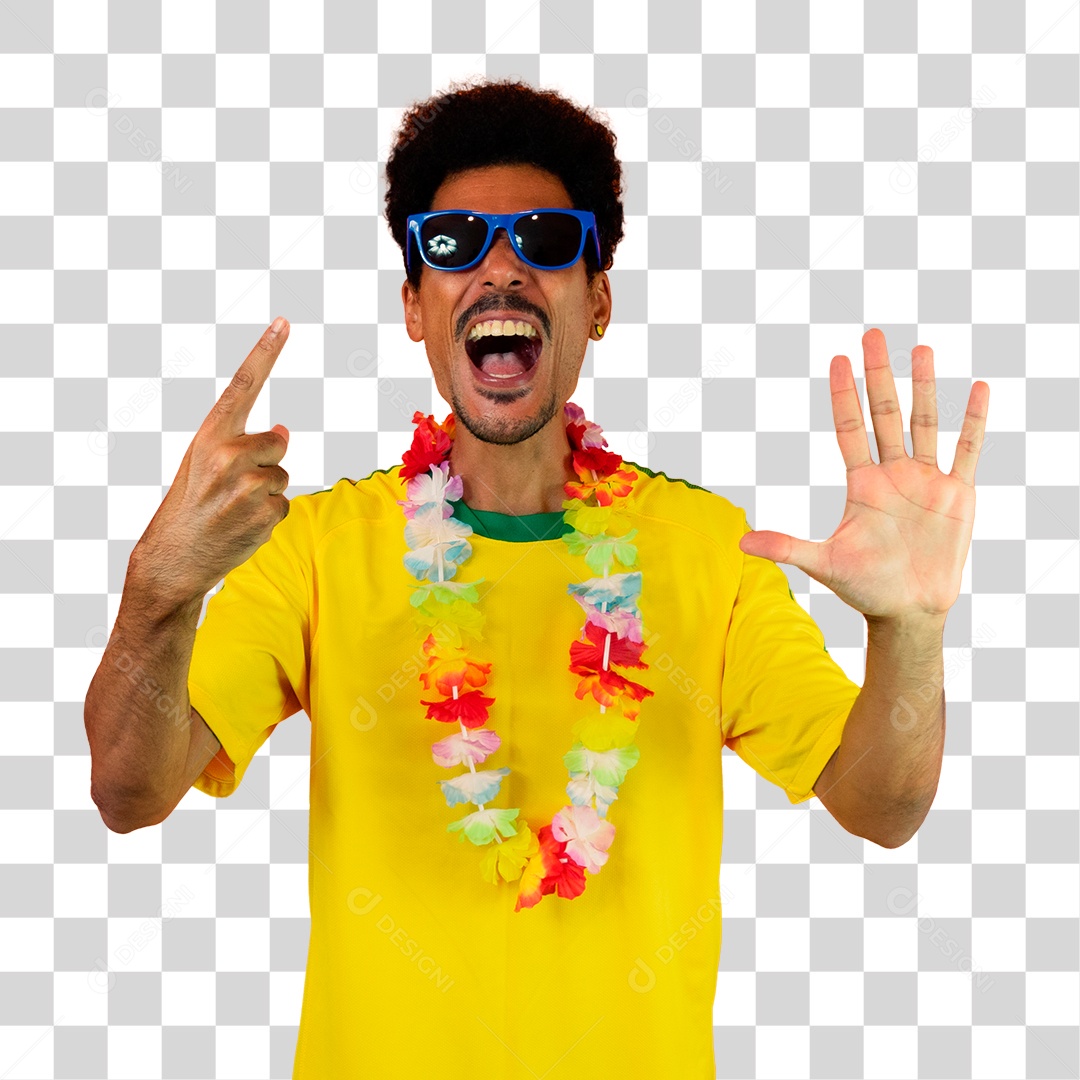 Torcedor de Futebol Torcendo Pelo Seu Time Brasil PNG Transparente