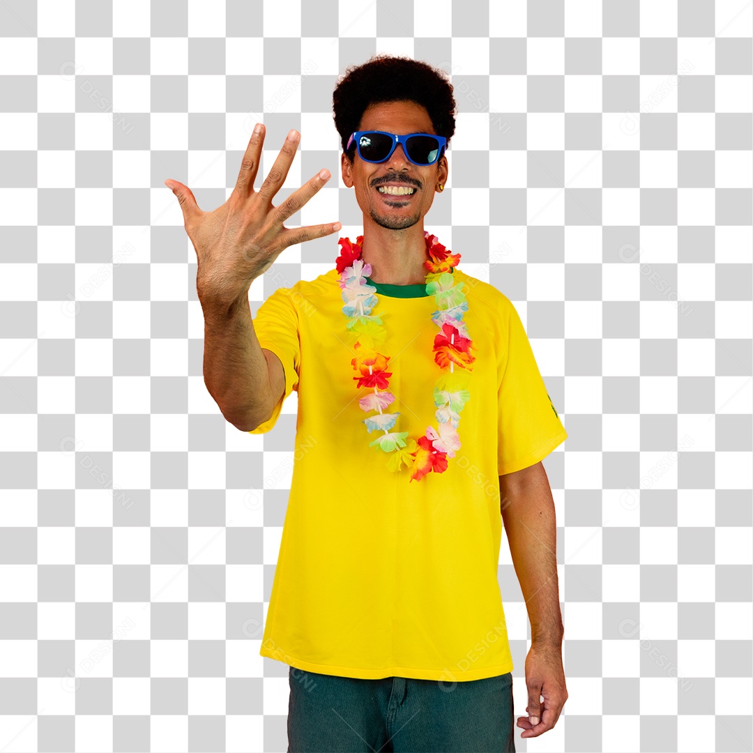 Torcedor de Futebol Torcendo Pelo Seu Time Brasil PNG Transparente