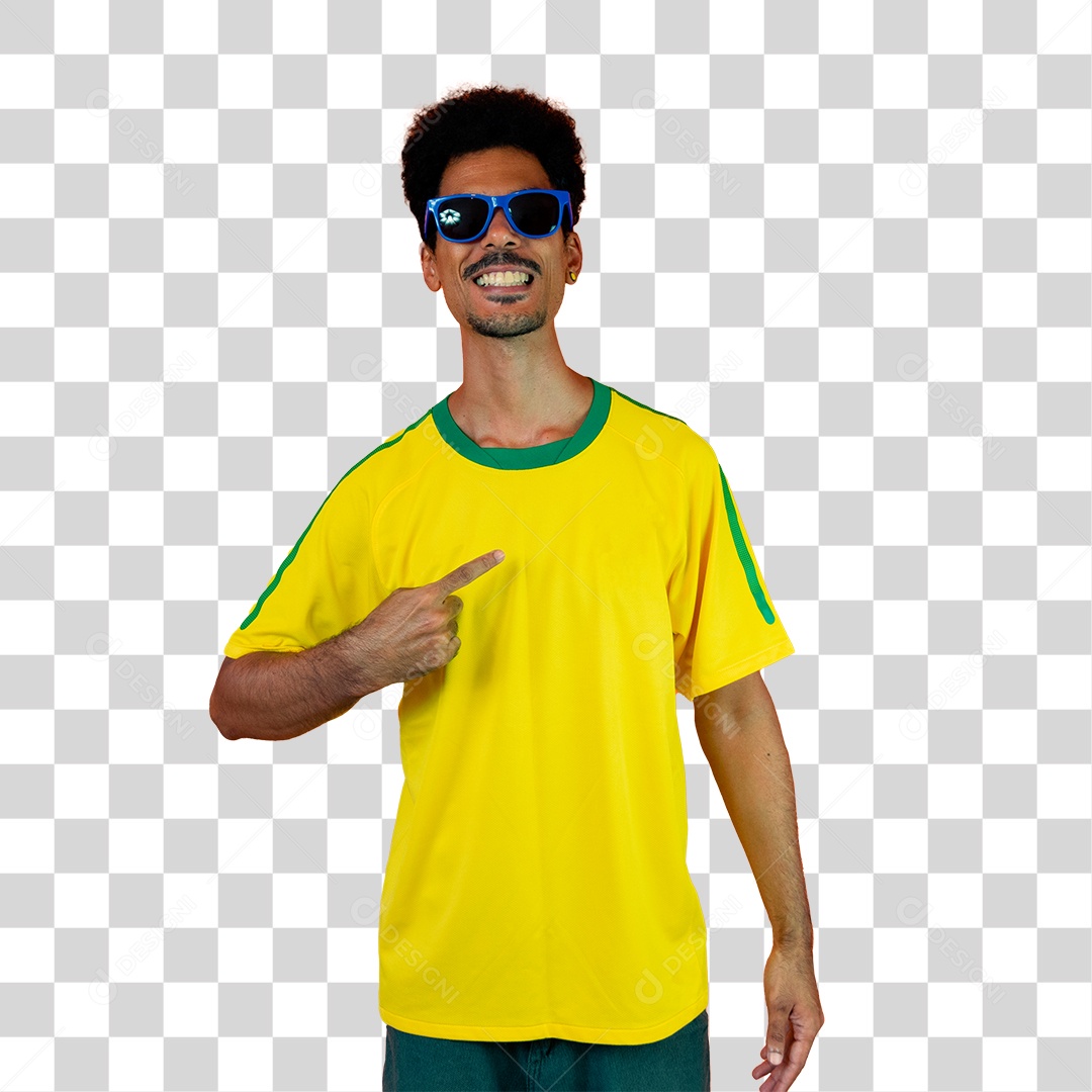 Torcedor de Futebol Torcendo Pelo Seu Time Brasil PNG Transparente