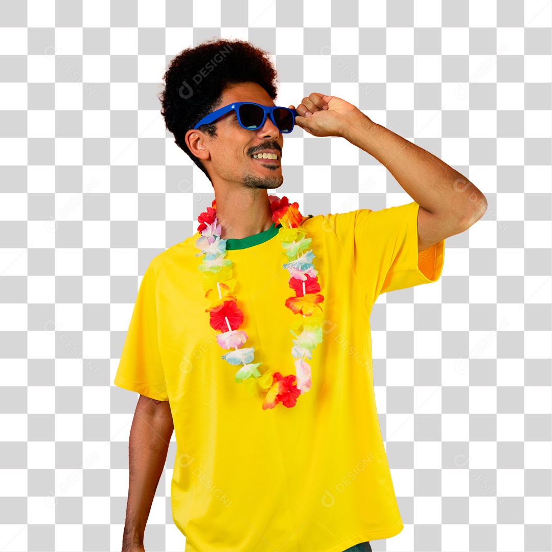 Torcedor de Futebol Torcendo Pelo Seu Time Brasil PNG Transparente