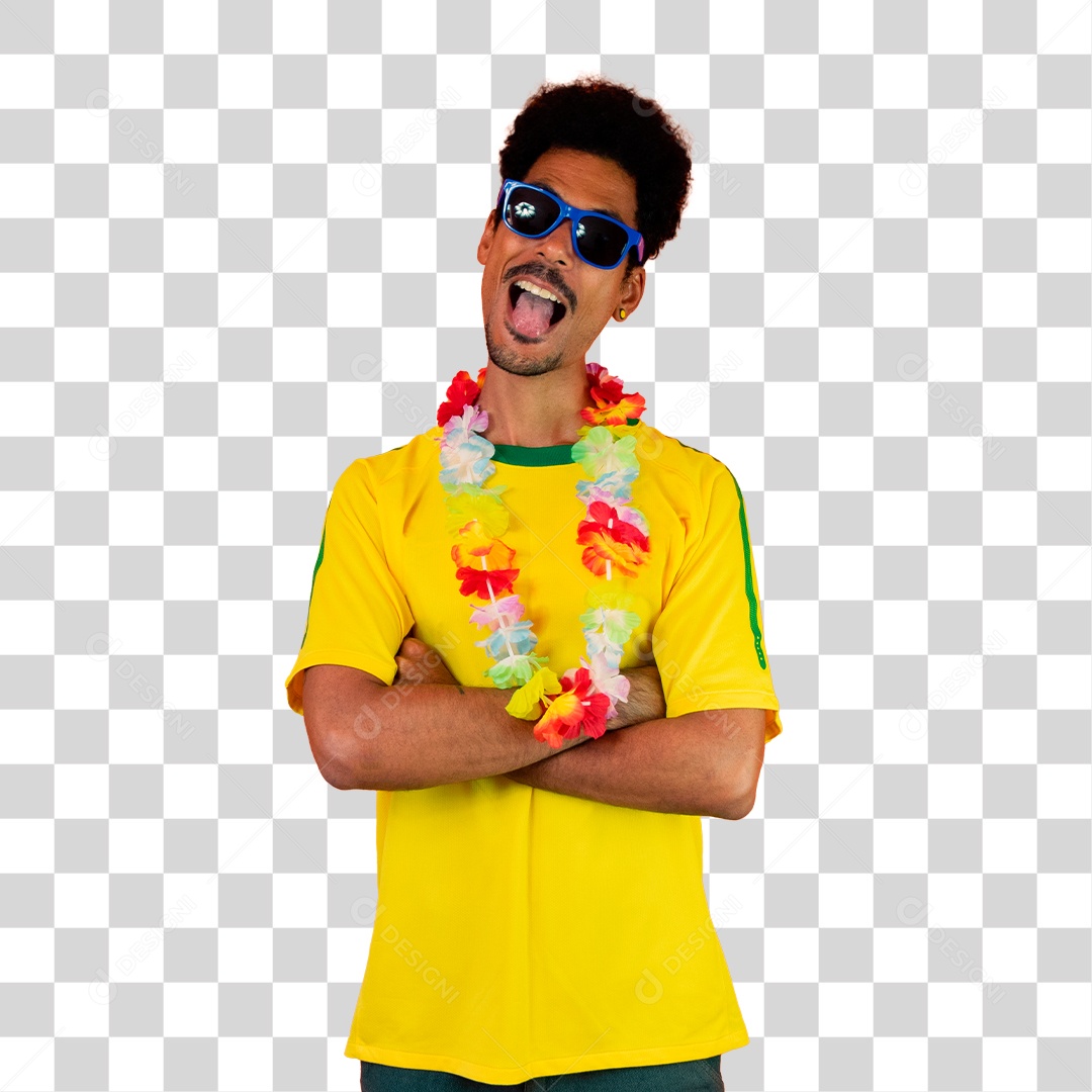 Torcedor de Futebol Torcendo Pelo Seu Time Brasil PNG Transparente