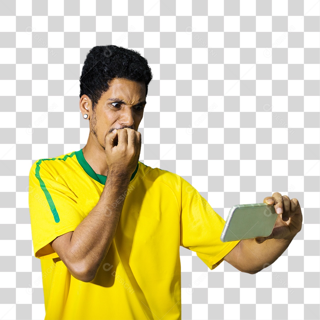 Torcedor de Futebol Torcendo Pelo Seu Time Brasil PNG Transparente