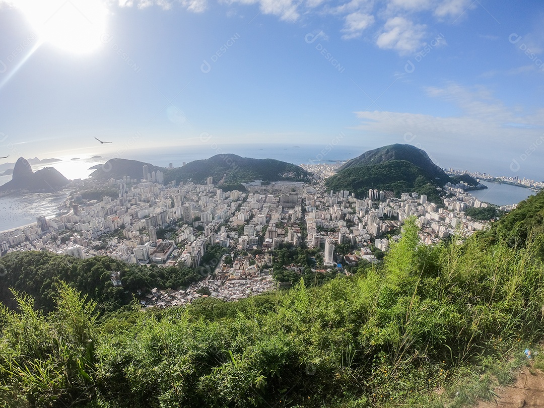 Vista do mirante dona marta no Rio de Janeiro.