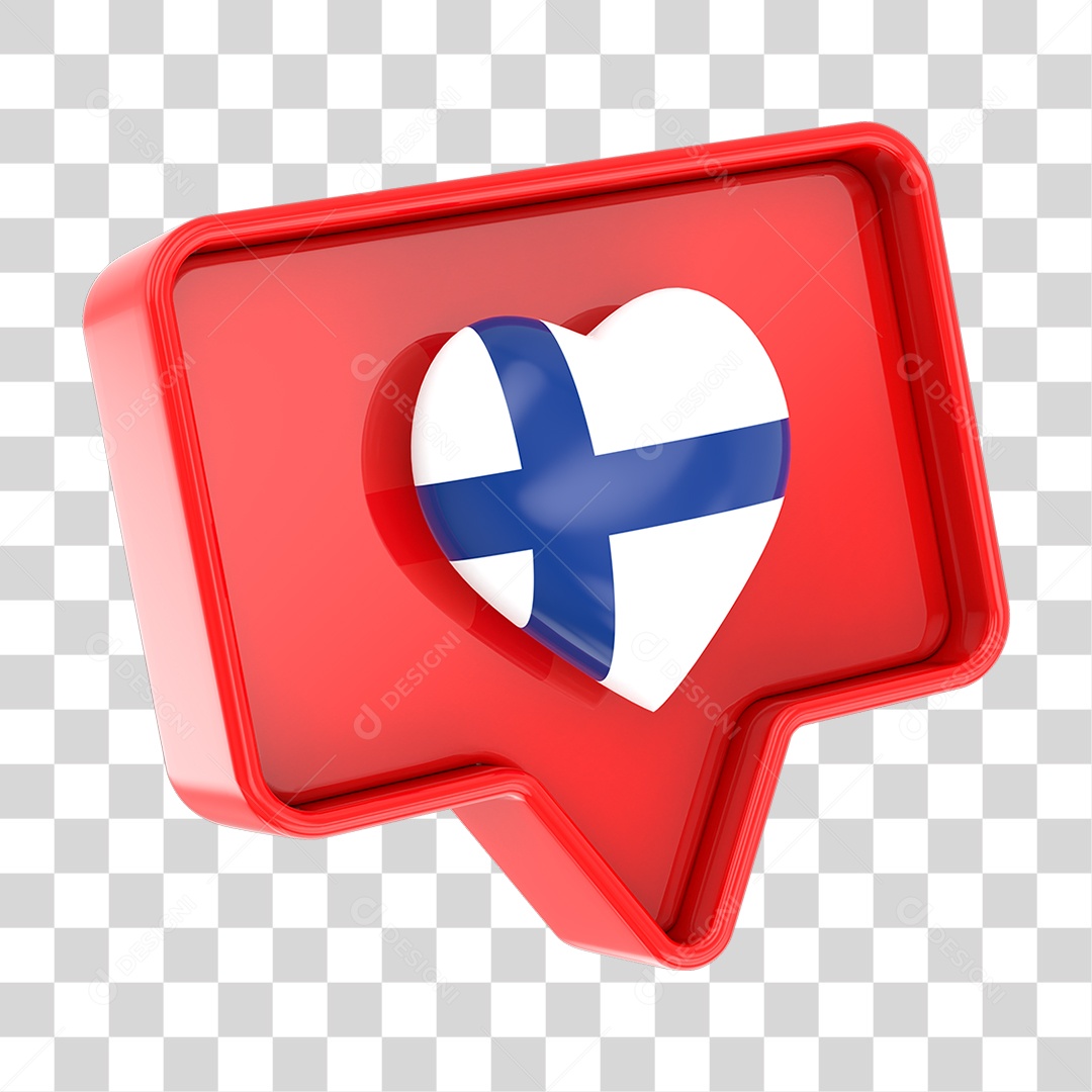 Caixa de Texto com Bandeira da Finlândia Dentro PNG Transparente