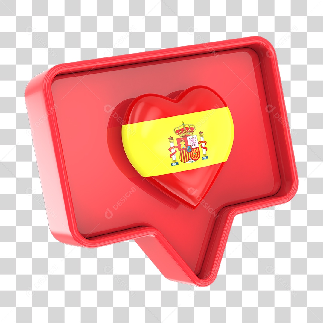 Caixa de Texto com Bandeira da Espanha Dentro PNG Transparente