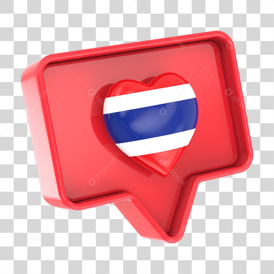 Caixa de Texto com Bandeira da Tailândia Dentro PNG Transparente