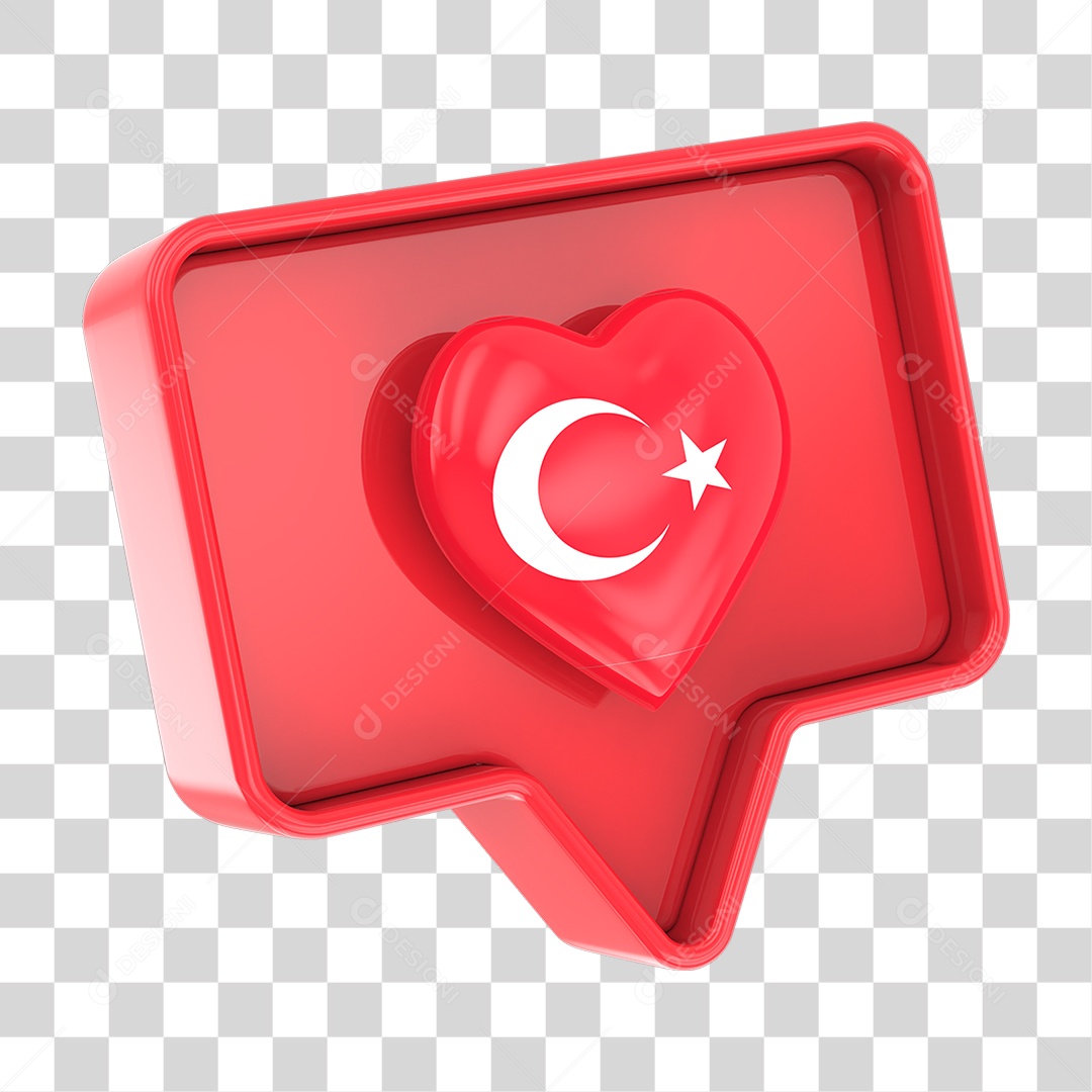Caixa de Texto com Bandeira da Turquia Dentro PNG Transparente