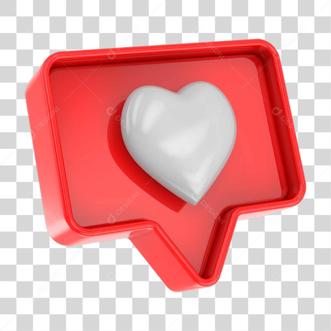 Caixa de Texto com Coração Dentro PNG Transparente