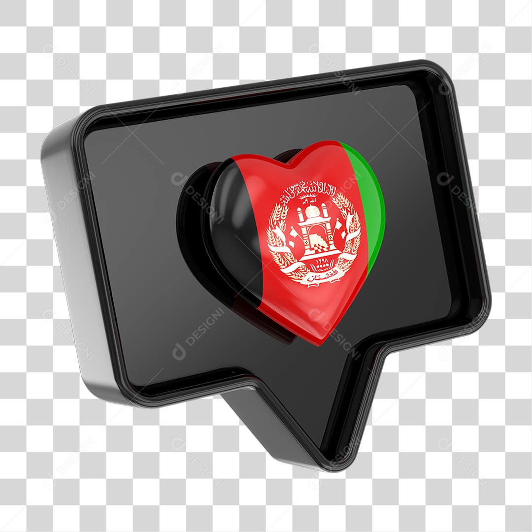 Caixa de Texto com Bandeira da Afeganistão Dentro PNG Transparente