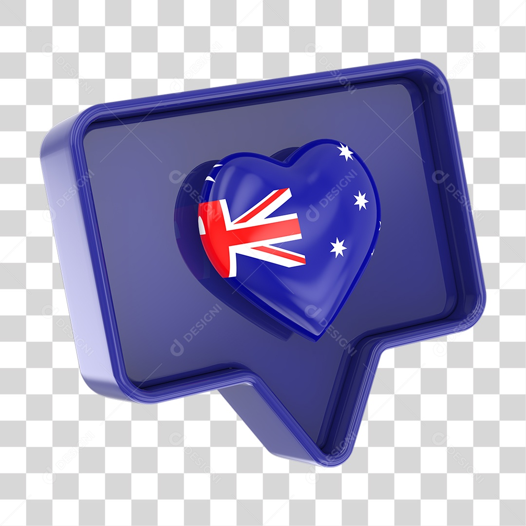 Caixa de Texto com Bandeira da Austrália Dentro PNG Transparente