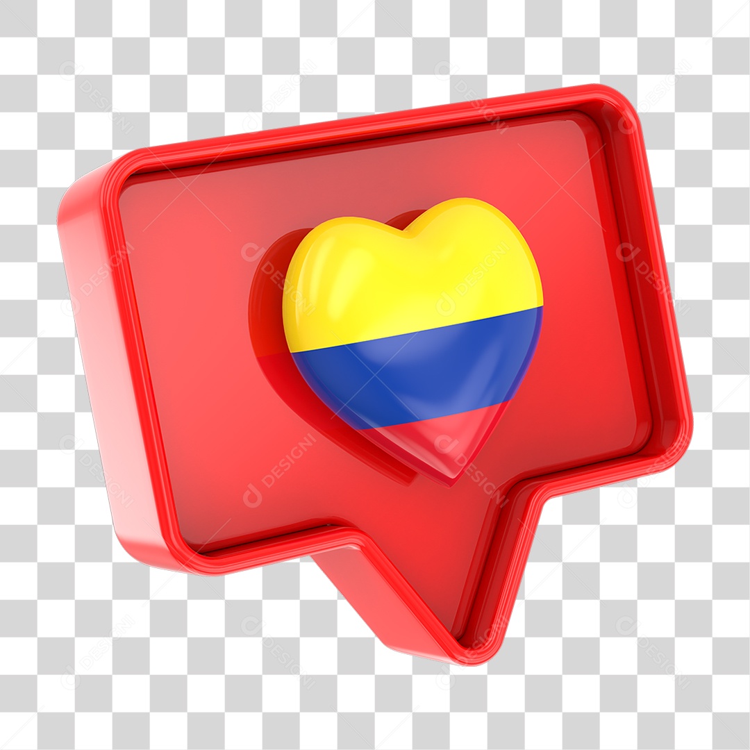 Caixa de Texto com Bandeira da Colômbia Dentro PNG Transparente