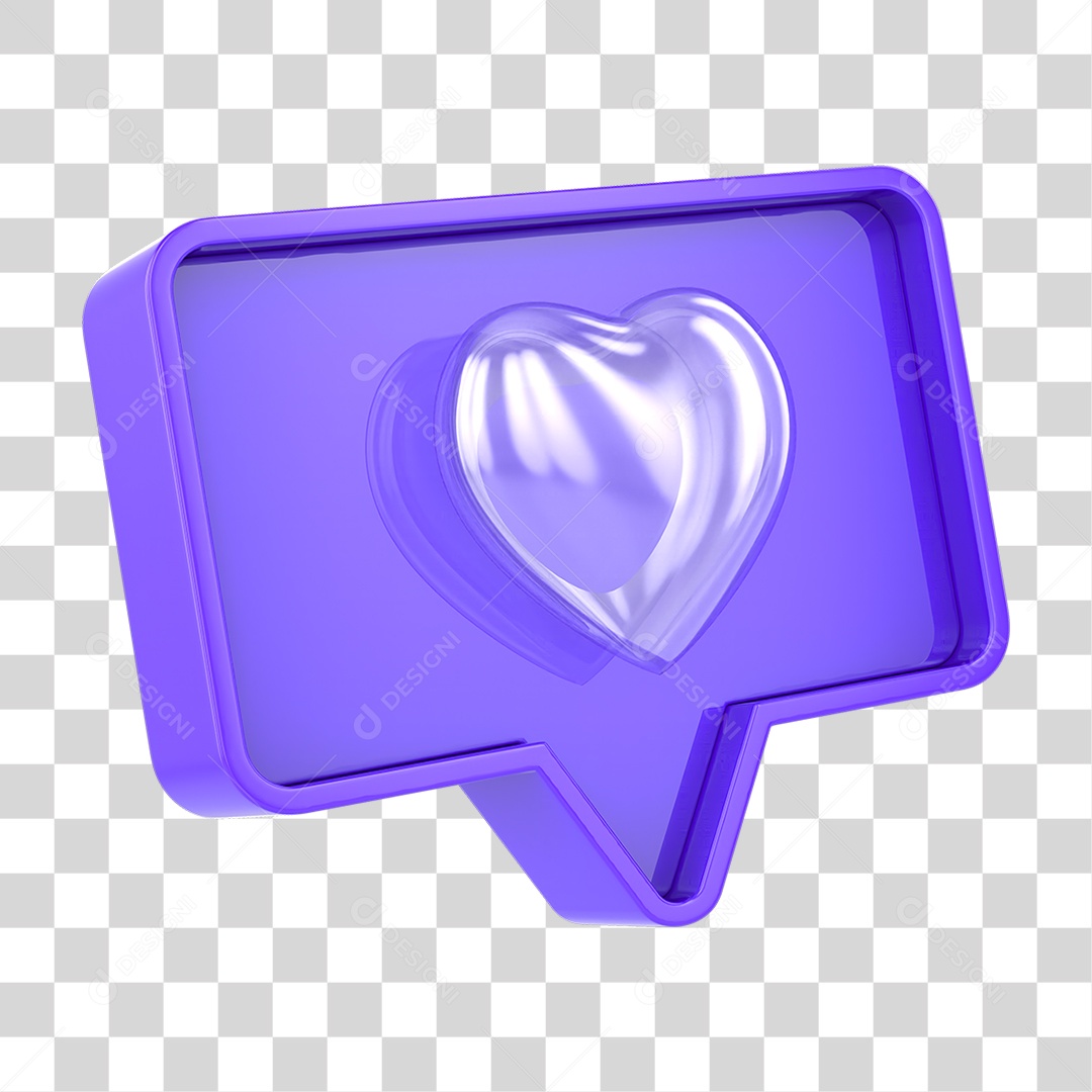 Caixa de Texto com Coração Dentro PNG Transparente