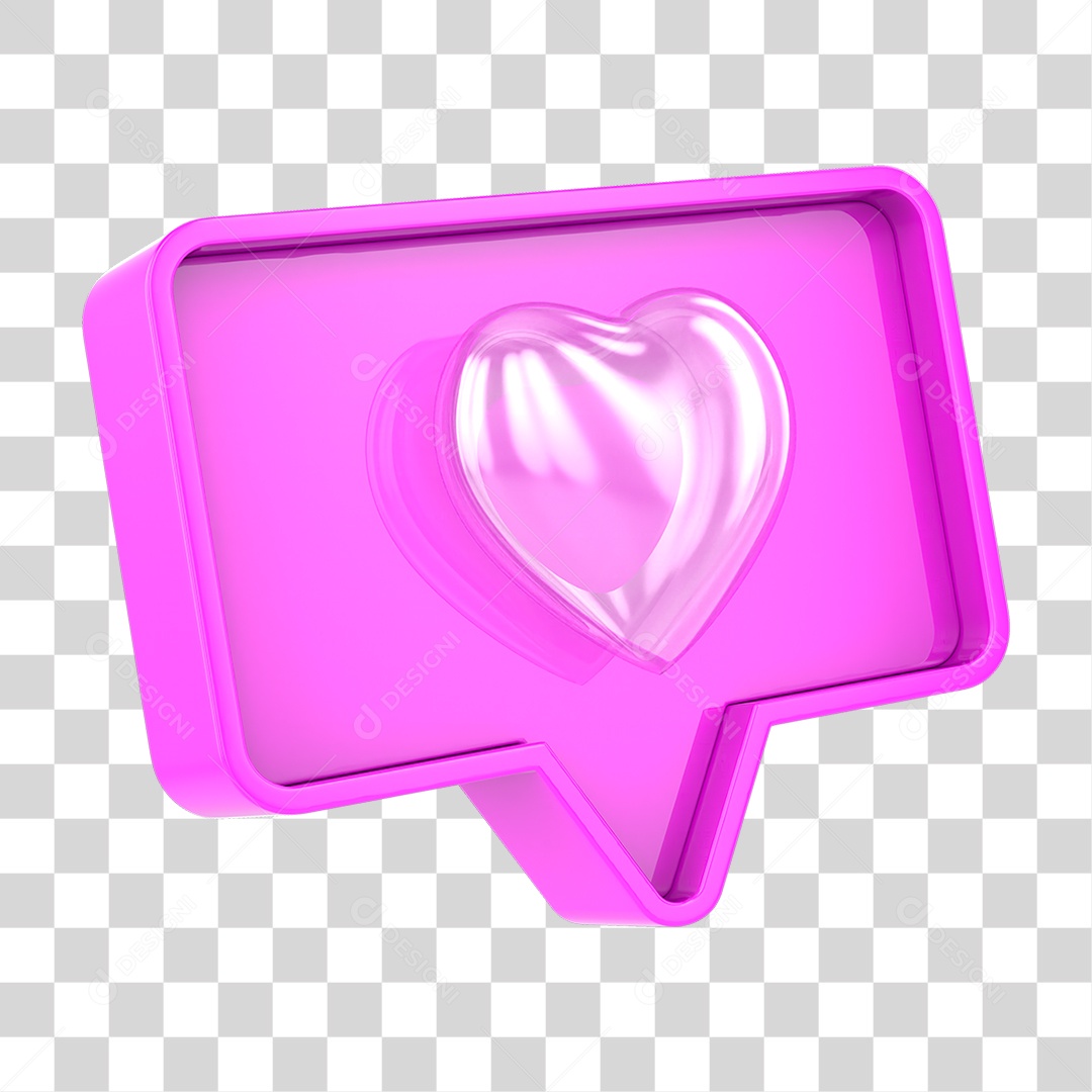 Caixa de Texto com Coração Dentro PNG Transparente