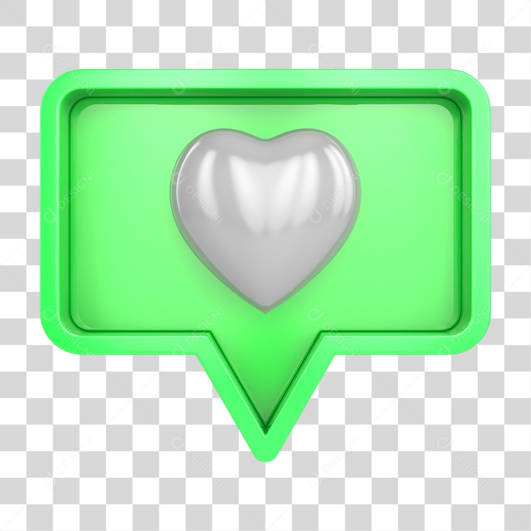 Caixa de Texto com Coração Dentro PNG Transparente