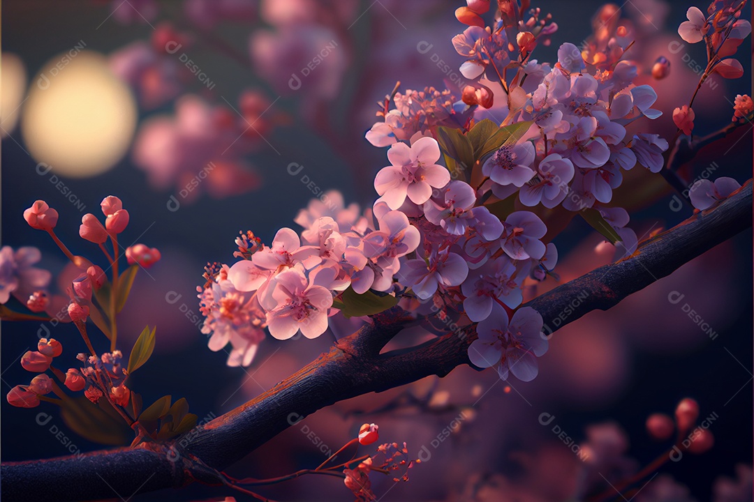 Flor de cerejeira primavera temporada arte gerada