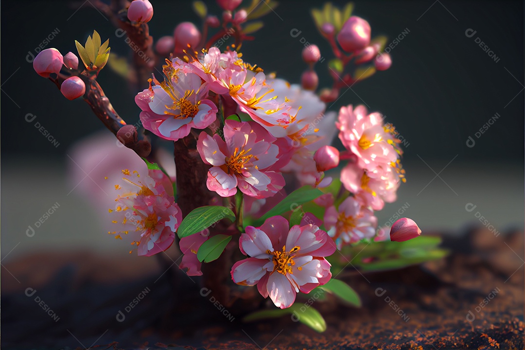 Flor de cerejeira primavera temporada arte gerada