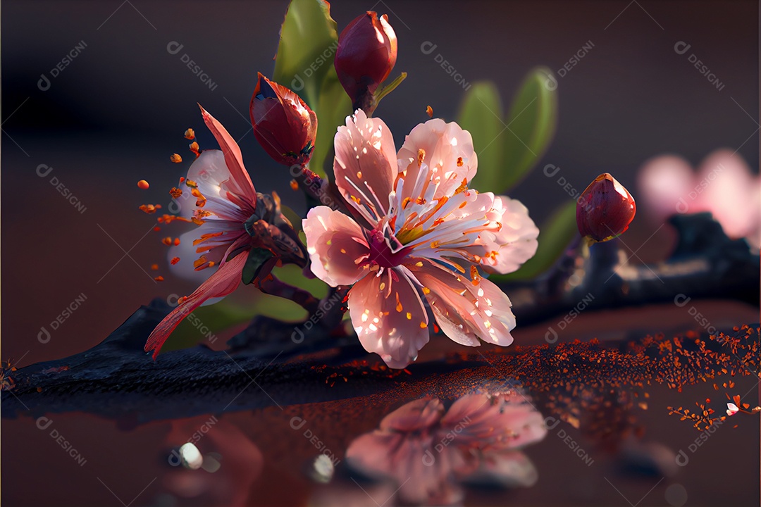 Flor de cerejeira primavera temporada arte gerada