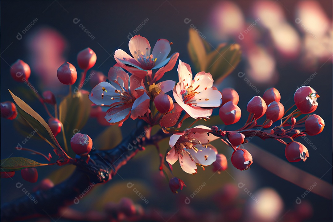 Flor de cerejeira primavera temporada arte gerada