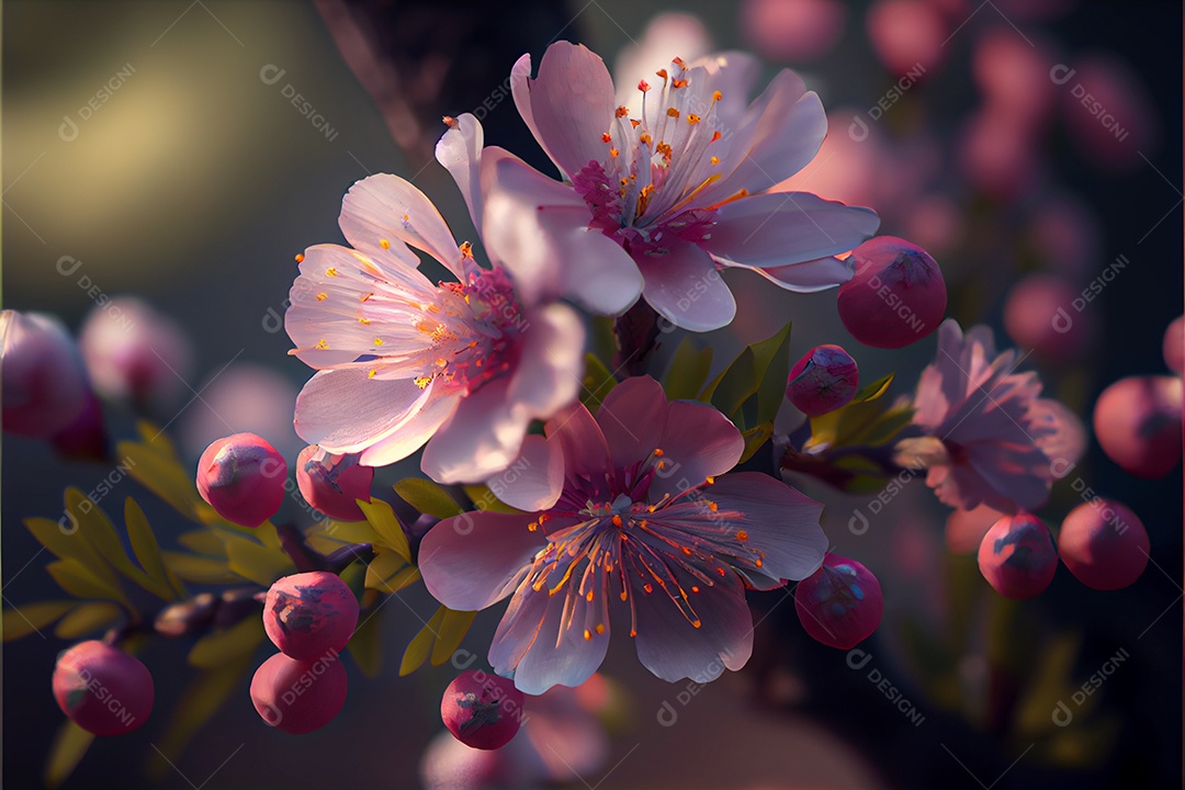 Flor de cerejeira primavera temporada arte gerada