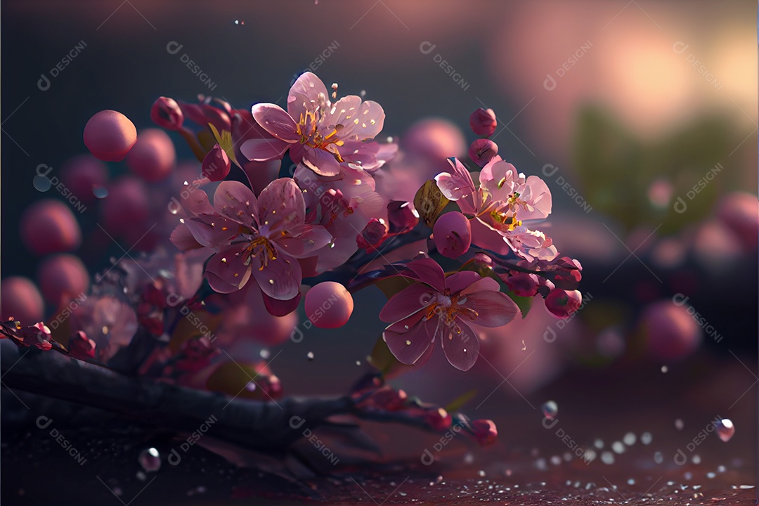 Flor de cerejeira primavera temporada arte gerada