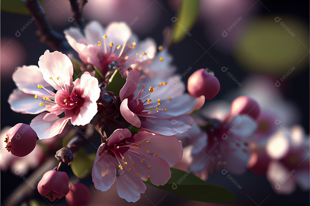 Flor de cerejeira primavera temporada arte gerada