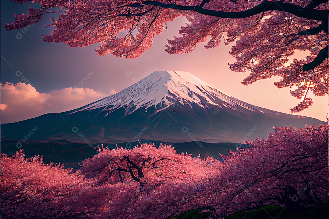 Flor de cerejeira primavera temporada arte gerada