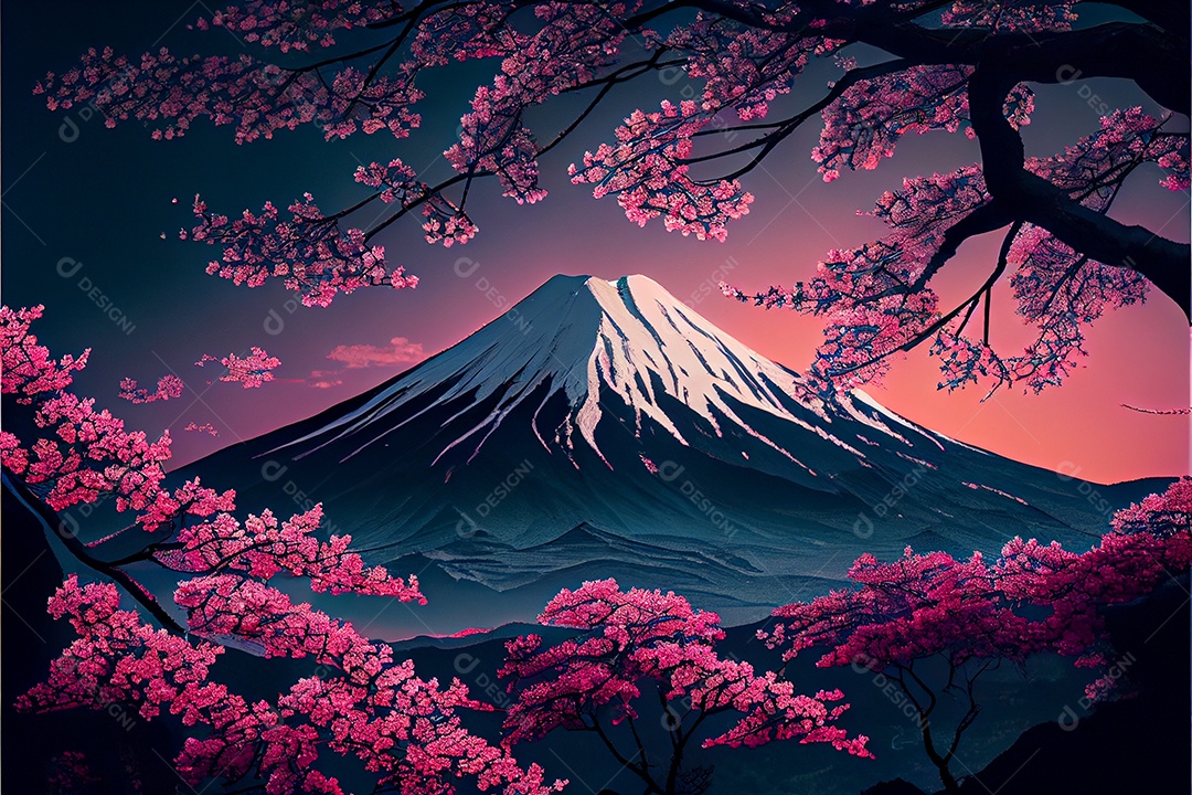 Flor de cerejeira primavera temporada arte gerada