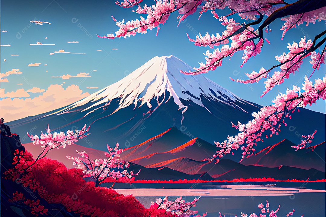 Flor de cerejeira primavera temporada arte gerada