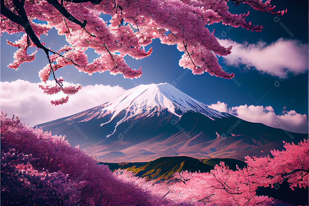 Flor de cerejeira primavera temporada arte gerada