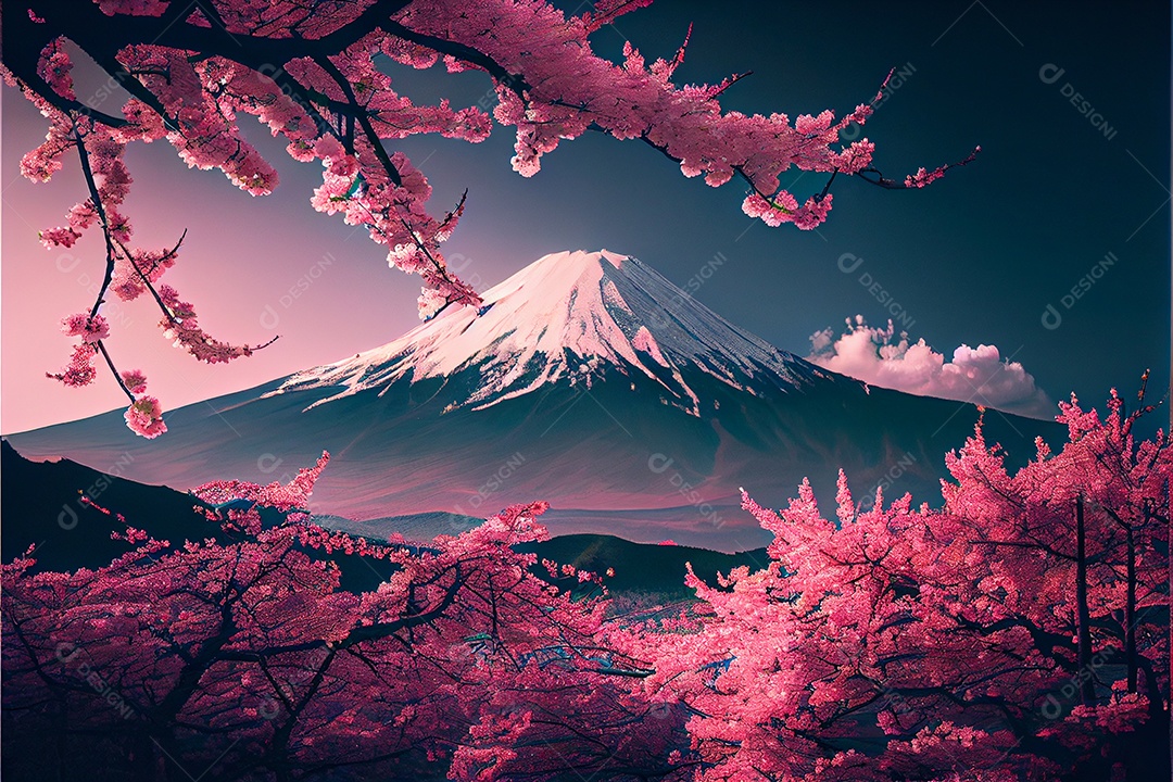 Flor de cerejeira primavera temporada arte gerada