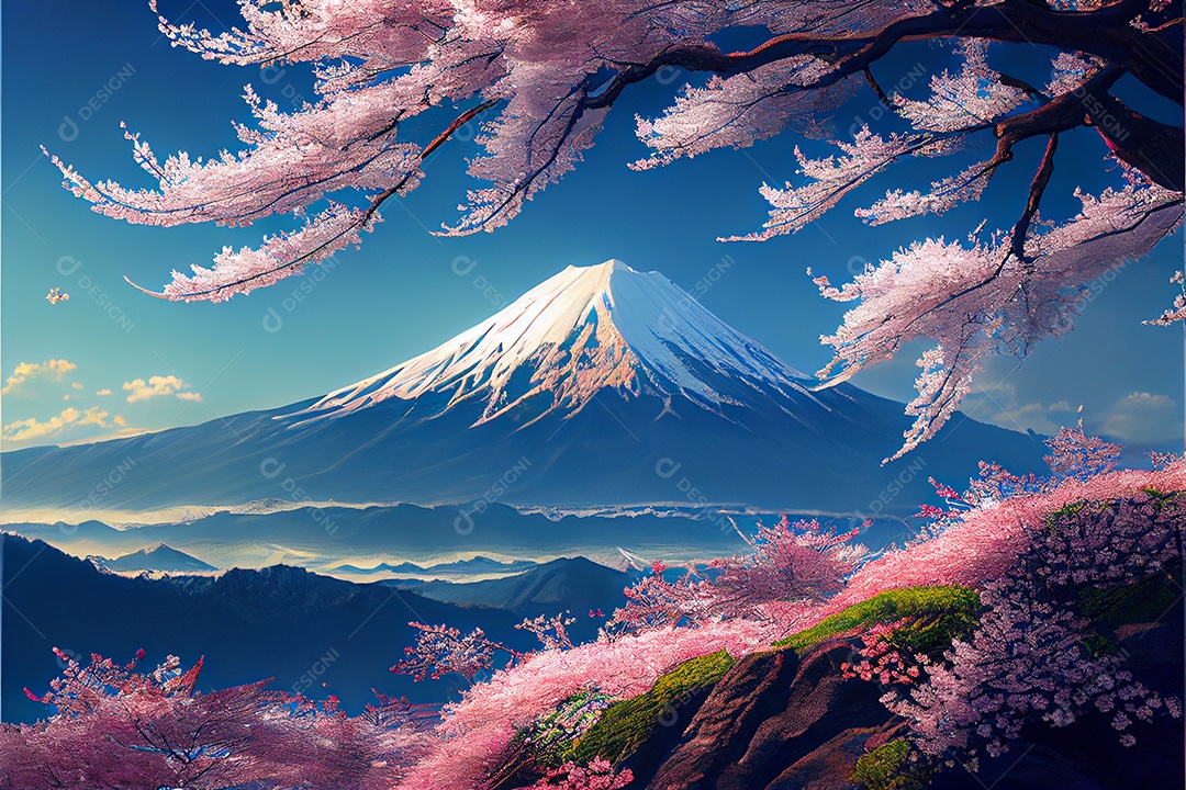 Flor de cerejeira primavera temporada arte gerada