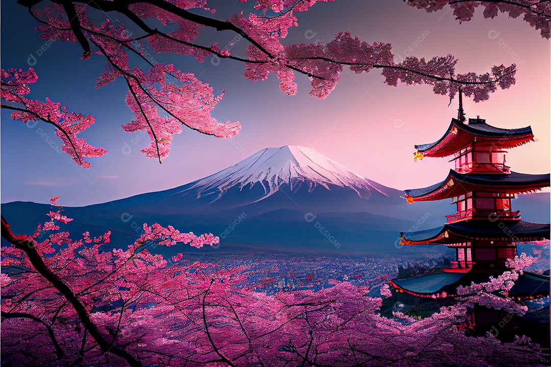 Flor de cerejeira primavera temporada arte gerada