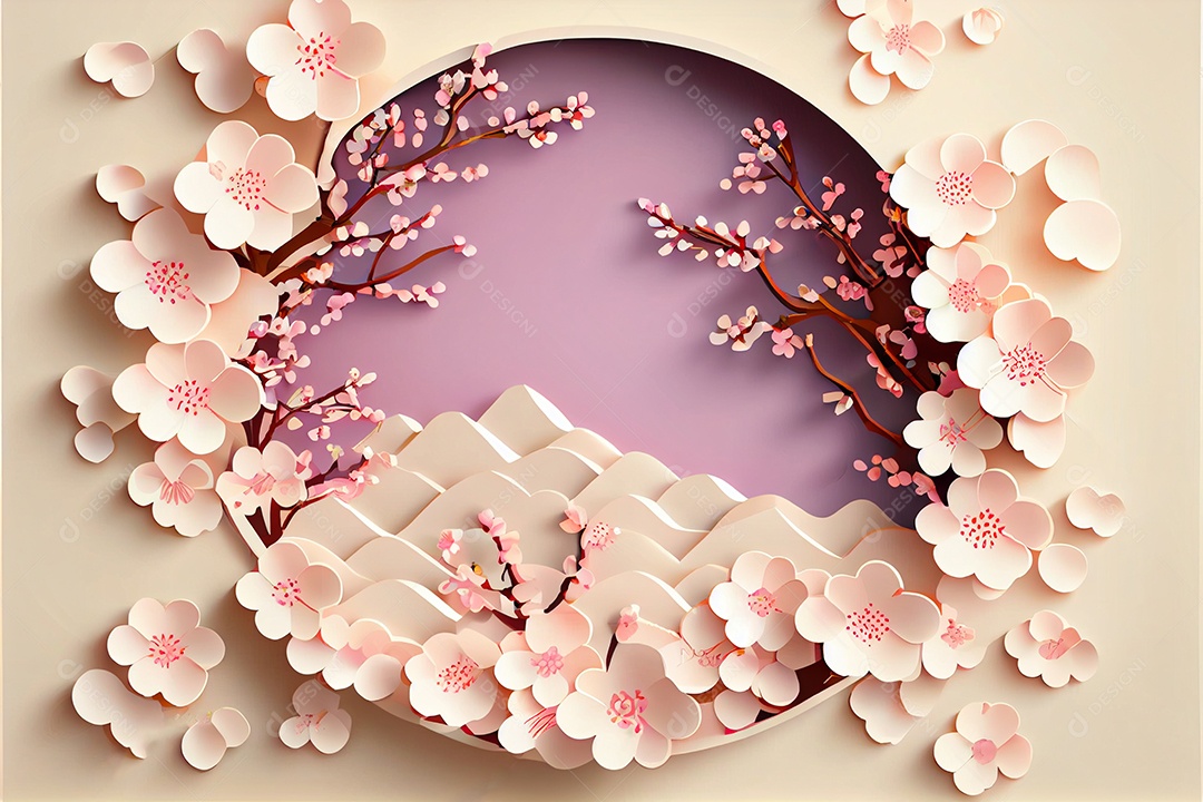 Flor de cerejeira primavera temporada arte gerada