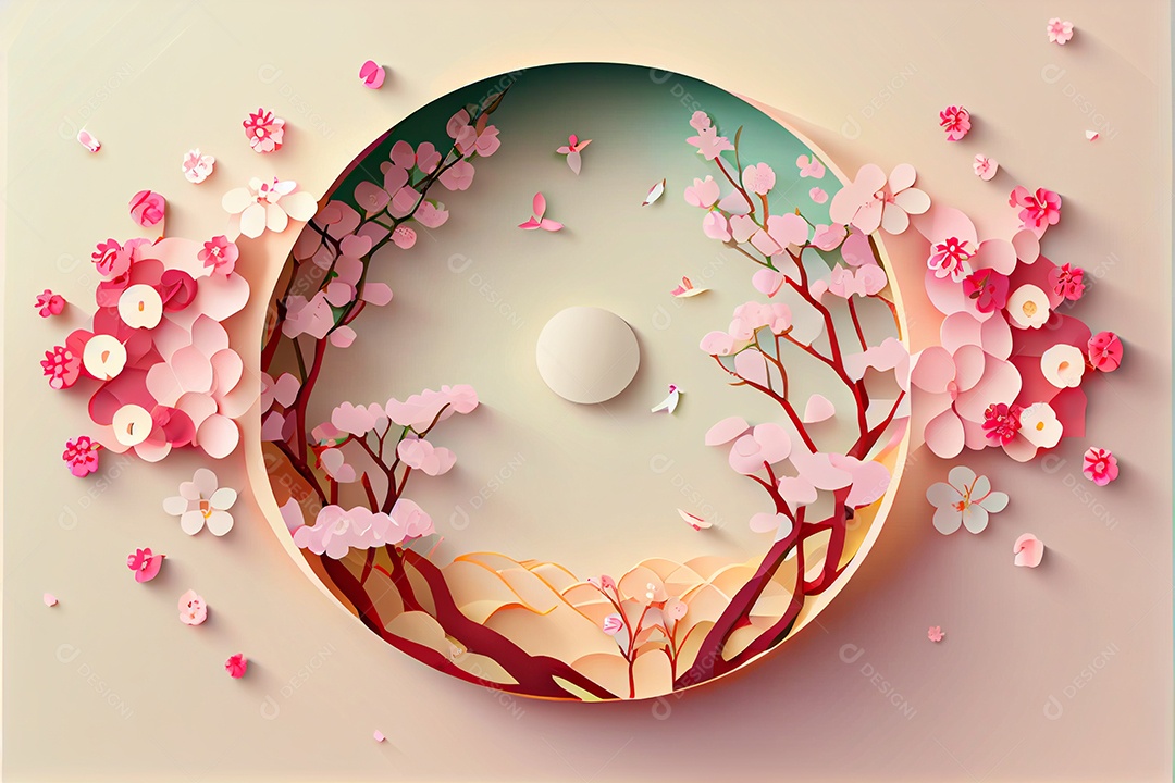 Flor de cerejeira primavera temporada arte gerada