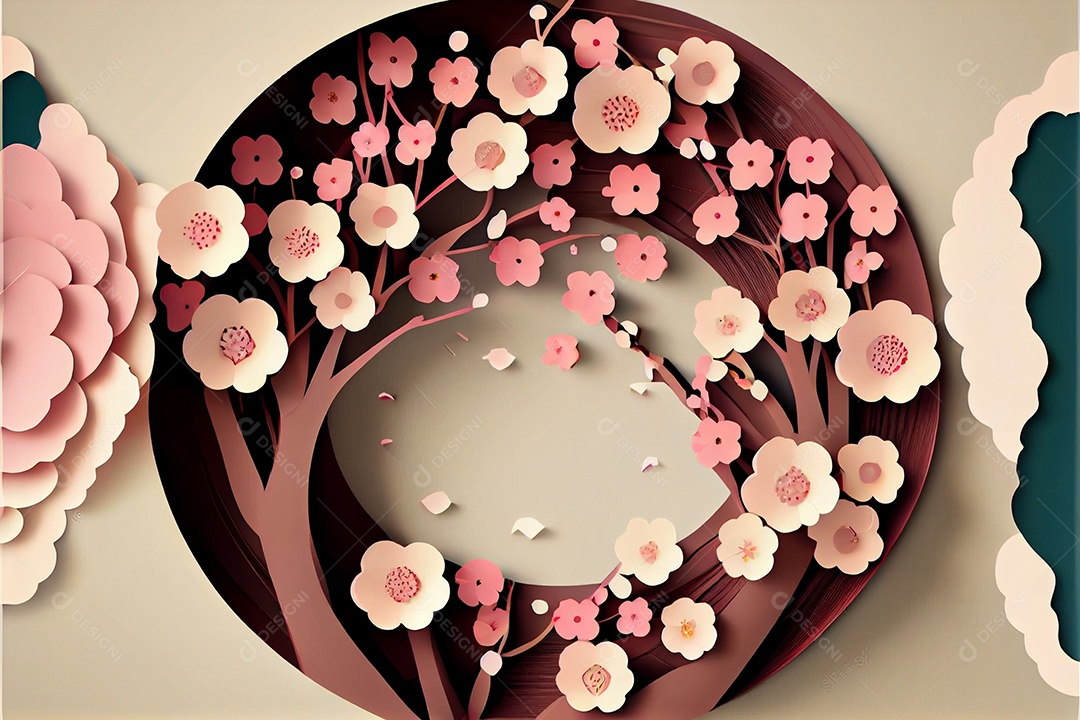 Flor de cerejeira primavera temporada arte gerada