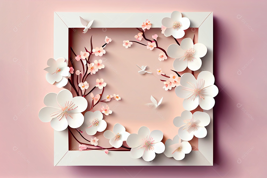 Cherry blossom spring season generated art